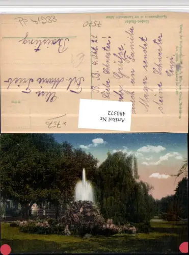 480372,Baden-Baden Springbrunnen Brunnen in d. Lichtentaler Allee