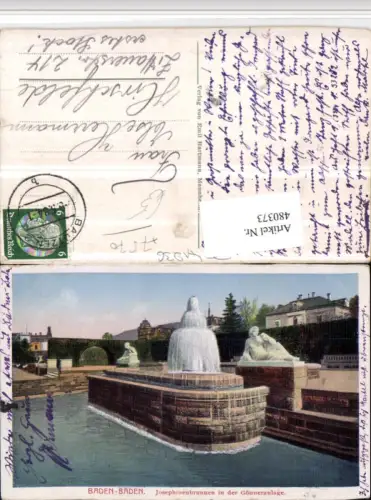480373,Baden-Baden Josephinenbrunnen Brunnen in der Gönner-Anlage