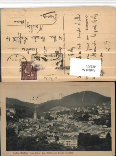 482579,Baden-Baden Totale vom Turm des Schlosses Solms