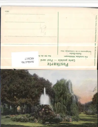 482617,Baden-Baden Lichtenthaler Allee Springbrunnen pub Edm. v. König 432