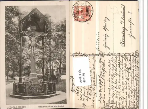 493150,Baden-Baden Sühne-Kreuz auf dem alten Friedhof