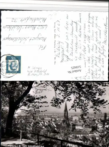 518425,Freiburg im Breisgau Teilansicht v. Schlossberg