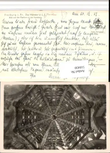 518430,Freiburg im Breisgau Münster Blick v. d. Plattform in den Turmhelm