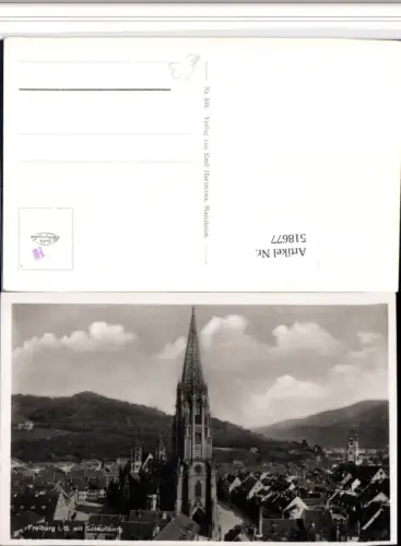 518677,Freiburg im Breisgau Teilansicht Kirche m. Schlossberg