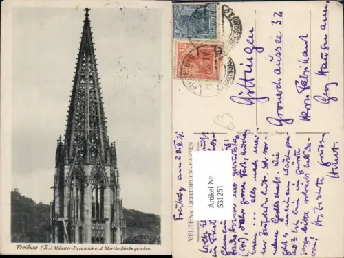 531251,Freiburg Münster Pyramide v. d. Martinskirche gesehen