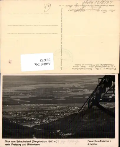 553753,Freiburg im Breisgau Schauinsland Bergbahn Fernrohraufnahme A. Müller