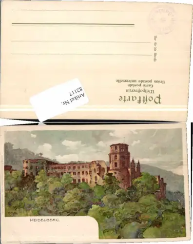 82117,Künstlerkarte Heidelberg signiert K. Mutter