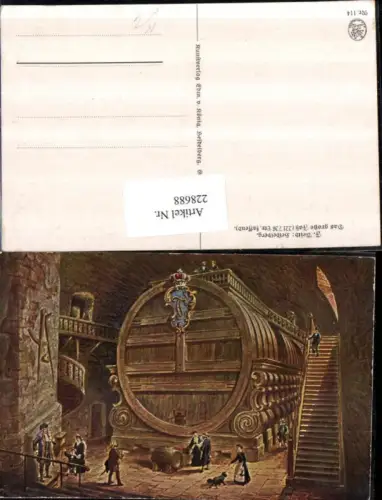 228688,Künstler AK F. Beith Das große Heidelberger Fass