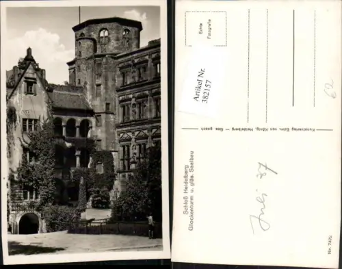 382157,Heidelberg Schloss Glockenturm u. Gläserner Saalbau