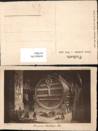 417063,Künstler AK F. Veith Heidelberg Das Große Fass pub Edmund v. König