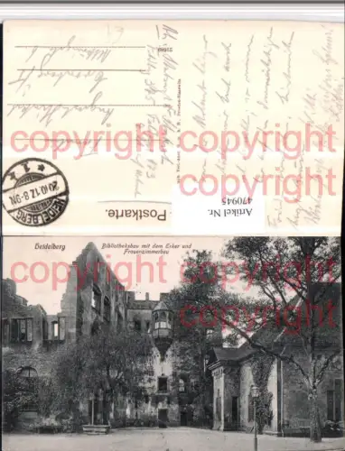 470945,Heidelberg Schloss Bibliotheksbau m. Erker u. Frauenzimmer