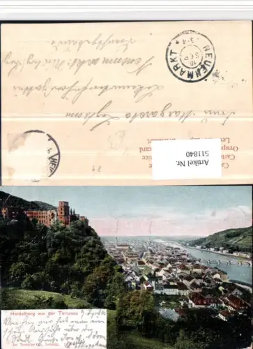 511840,Heidelberg Totale m. Schloss von d. Terrasse pub Dr. Trenkler 14608