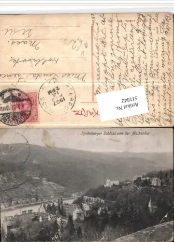 511842,Heidelberg Schloss von d. Molkenkur pub Dr. Trenkler 42