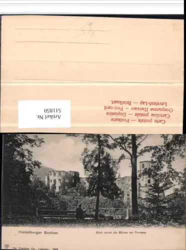 511850,Heidelberg Schloss Blick durch die Bäume der Terrasse pub Dr. Trenkler 9508