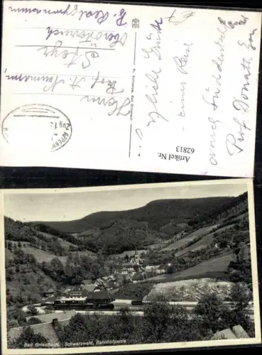 62813,Bad Griesbach Schwarzwald Bahnhofpartie Detail Gleise Schienen Eisenbahn