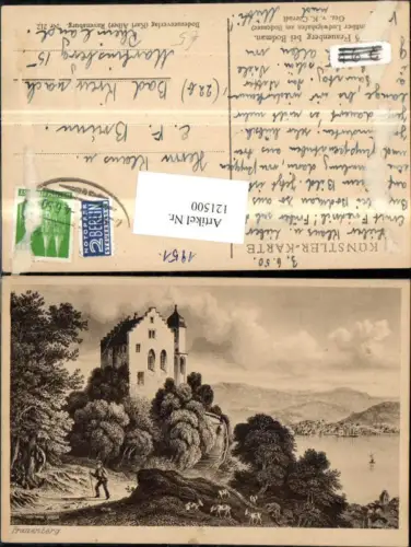 121500,Frauenberg b. Bodmann Bleistiftzeichnung Radierung v. K. Corradi