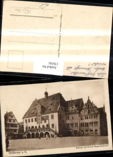 176381,Heilbronn a. N. Rathaus m. Robert Mayer-Denkmal Denkmal