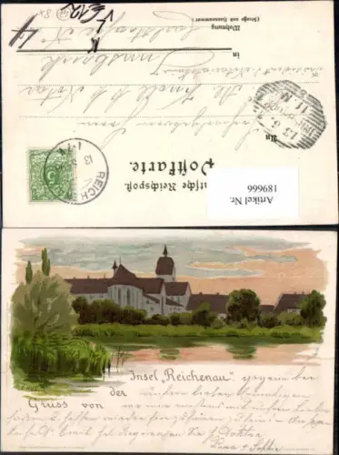 189666,Künstler Litho F. Hübsch Insel Reichenau Bodensee pub Velten 11