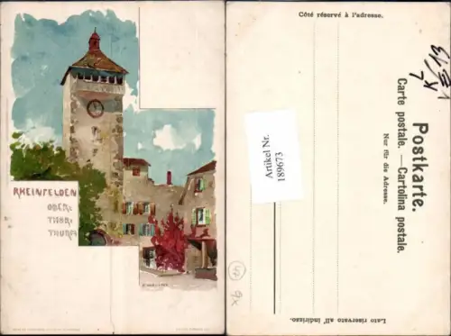 189673,Künstler Litho F. Voellmy Rheinfelden Oberthor Thurm pub Velten 70