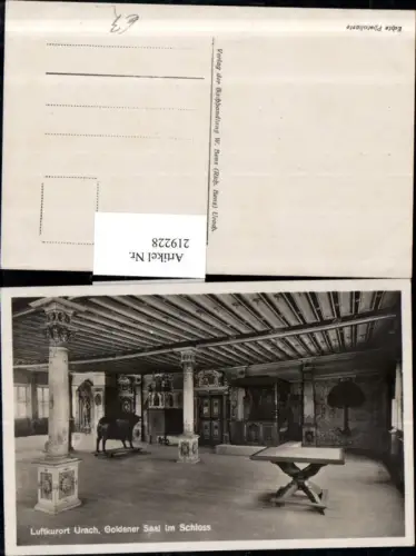 219228,Urach Goldener Saal im Schloss Innenansicht