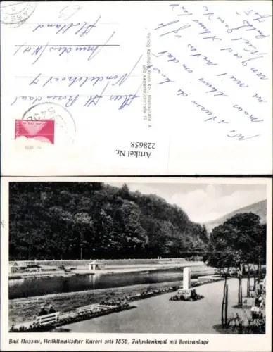 228658,Bad Nassau Jahndenkmal Denkmal m. Bootsanlage