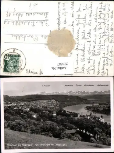 228687,Waldshut am Hochrhein Totale m. Alpenkette Altmann Säntis Churfirsten Kaiserstock H. Kasten