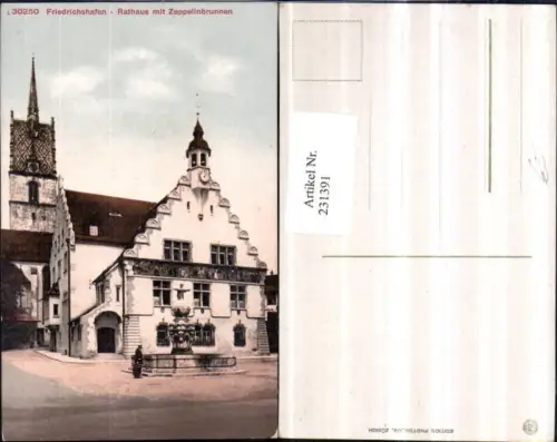 231391,Friedrichshafen Rathaus m. Zeppeinbrunnen Brunnen