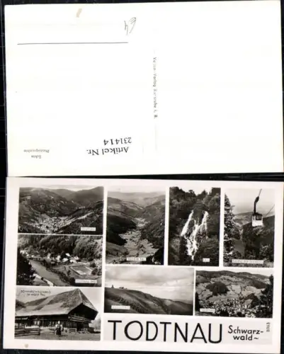 231414,Todtnau im Schwarzwald Totale Bad Wasserfall Feldberg Wiese-Tal Schwarzwaldhaus Seilbahn Mehrbildkarte