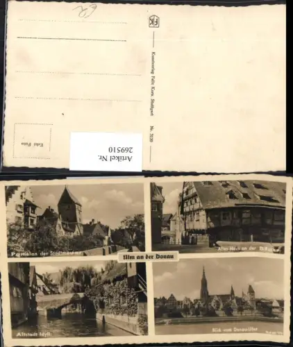 269510,Ulm a. d. Donau Mehrbildkarte Stadtmauer Donauufer