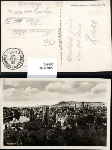 269549,Heilbronn a. Neckar Totale Feldpost Nr. 2 30. Mai 1940 K9-10V