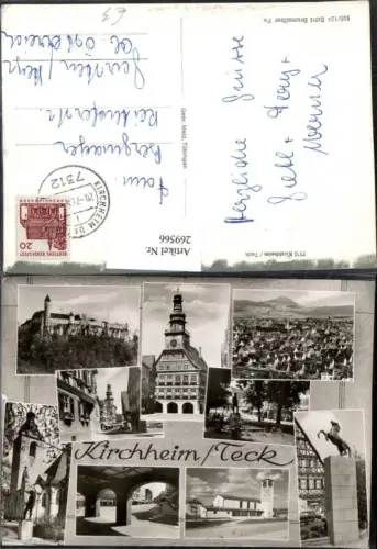 269566,Kirchheim Teck Mehrbildkarte Totale Kirche Schloss Statuen