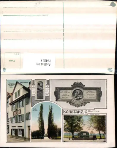 284818,Konstanz am Bodensee Hus-Allee Hus-Stein Hus-Haus Denkmal Mehrbildkarte