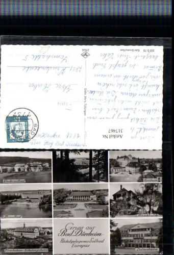317467,Bad Dürrheim Totale Strandbad Kindersolbad Kurgarten Kurheim Mehrbildkarte