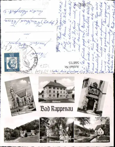 568715,Mehrbild Ak Bad Rappenau Rathaus Evang. Kirche Wasserschloß