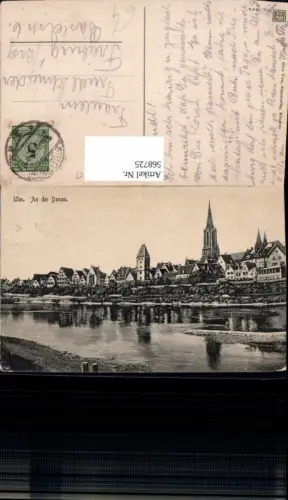 568725,Ulm a. d. Donau Ansicht m. Kirche Münster Ufer