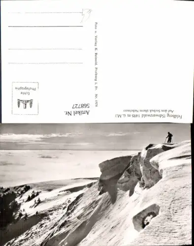 568727,Foto Ak Feldberg Schwarzwald Auf d. Seebuck überm Nebelmeer Bergsteiger