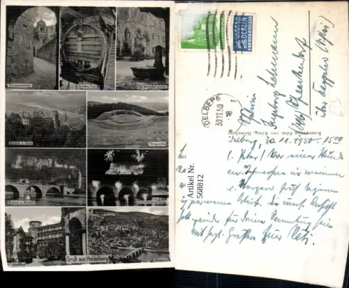 568812,Mehrbild Ak Heidelberg Schloß Großes Faß Thingstätte Brücke
