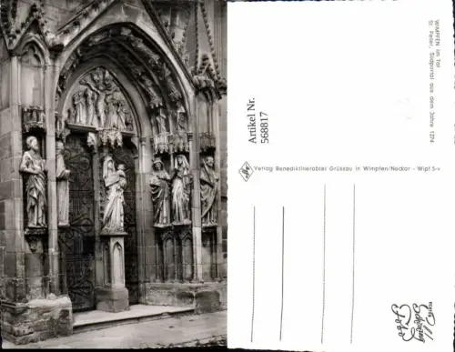 568817,Foto Ak Bad Wimpfen Wimpfen i. Tal St Peter Kirche Südportal