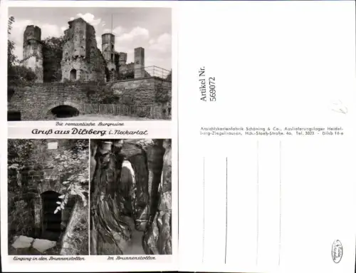 569072,Mehrbild Ak Dilsberg i. Neckartal Burgruine Brunnenstollen