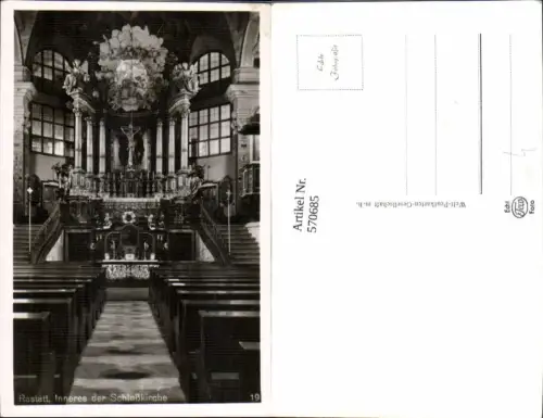 570685,Foto Ak Rastatt Inneres d. Schloßlirche Altar