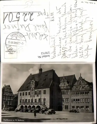 570712,Foto Ak Heilbronn a. Neckar Rathaus Auto