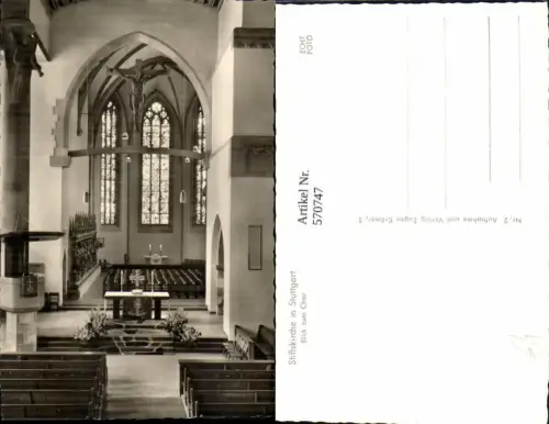 570747,Foto Ak Stiftskirche i. Stuttgart Blick zum Chor