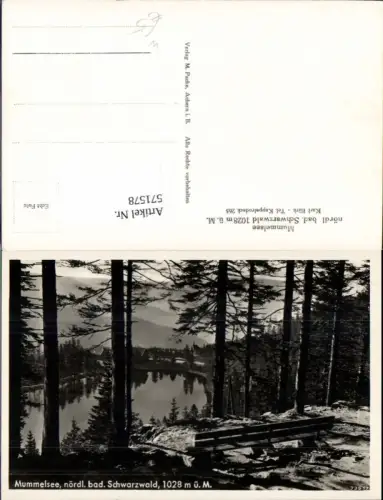 571578,Foto Ak Mummelsee Schwarzwald Seebach Baden