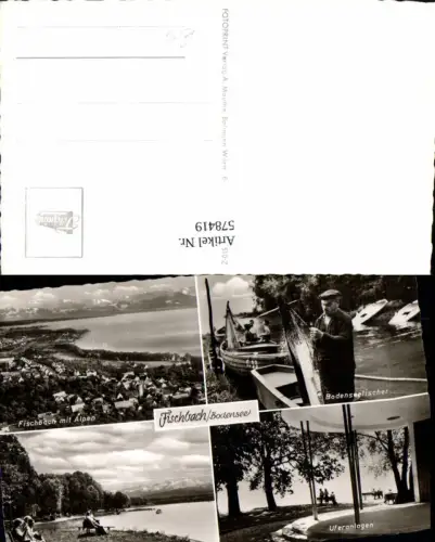 578419,Mehrbild Ak Friedrichshafen Fischbach Bodensee Uferpartie Uferanlagen Bodenseefischer Fischer