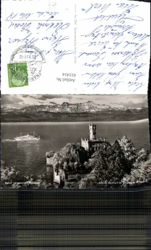 611414,Foto Ak Langenargen Bodensee Schiff Dampfer Schloss Montfort m. Schweizer Alpen