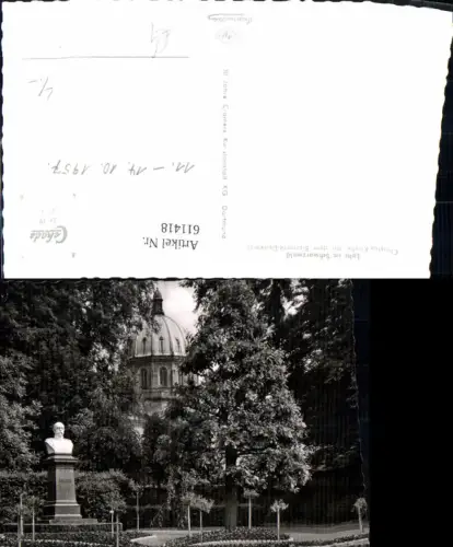 611418,Foto Ak Lahr i. Schwarzwald Christus-Kirche m. d. Bismarck-Denkmal