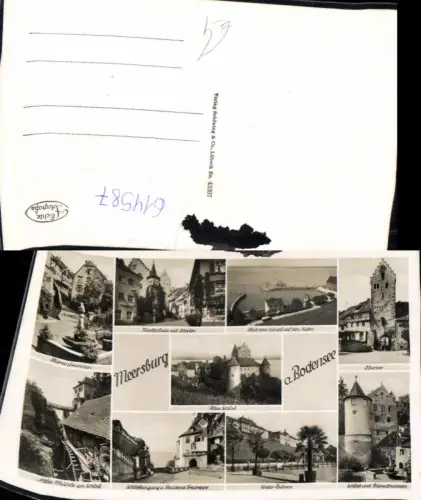 614587,Mehrbild Ak Meersburg a. Bodensee Bärenbrunnen Unter Palmen Schloss