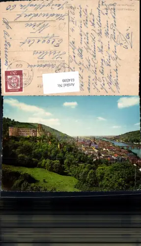 614599,Heidelberg m. Schloss Blick v. d. Scheffelterrasse