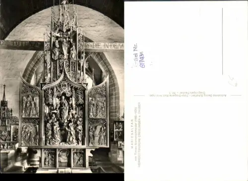617434,Foto Ak Creglingen a. Tauber Marienaltar Herrgottskirche Kirche