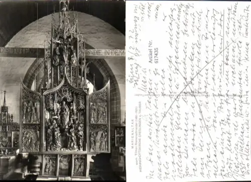617435,Foto Ak Creglingen a. Tauber Marienaltar Herrgottskirche Kirche